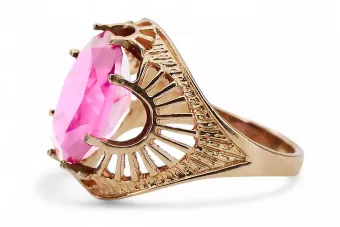 Originálny produkt Vintage 14k s ružovým zlatým ametystovým krúžkom vintage unikátny VRC003R